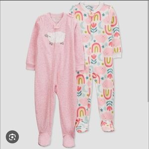NWT Carter's Toddler Girl 2 Pc Rainbow & Sheep Footed Blanket Sleeper Set ~sz 3T